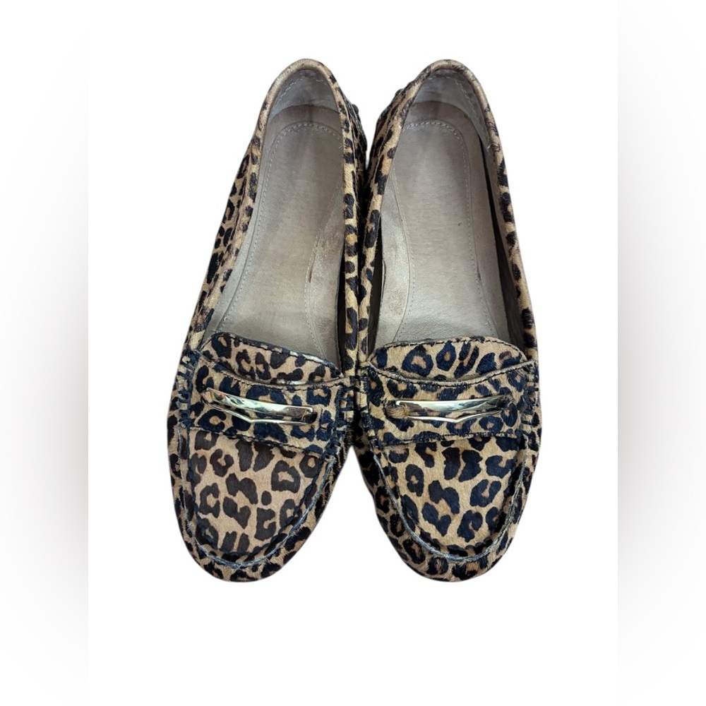 Vionic Women's Ashby Leopard Calf Hair Moccasin Loafers Size 6